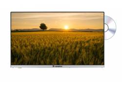 Caratec 55cm LED TV 12 24 volt brede kijkhoek, DVB-S, met DVD-speler camper caravan vrachtwagen TV 22" Canal Digitaal Fastscan