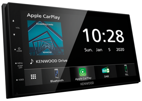 Kenwood 6,8" Apple carplay Android auto BT & DAB+ Korte inbouw diepte